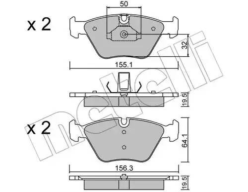 Комплект тормозных колодок, диско 22-0207-5 METELLI