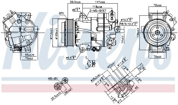 Конденсатор, кондиционер 94012 NISSENS