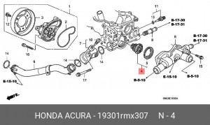 Термостат, охлаждающая жидкость 19301RMX307 HONDA