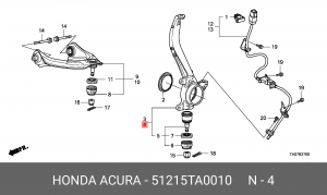 Кулак поворотный (комплект) 51215TA0010 HONDA