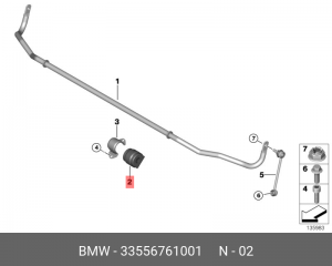 Подвеска, стабилизатор 33 55 6 761 001 BMW