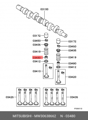 Уплотнительное кольцо, стержень кла MW30638662 MITSUBISHI