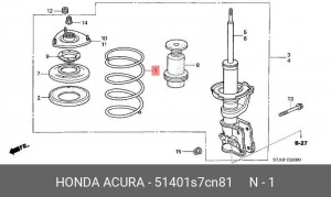 Пружина подвески 51401S7CN81 HONDA
