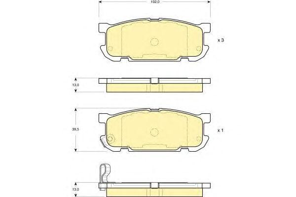 Комплект тормозных колодок, диско 6133039 GIRLING