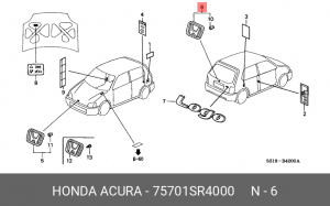 Эмблема 75701SR4000 HONDA
