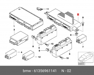 Блок коммутационный для реле, предохранителей 61 35 6 961 141 BMW
