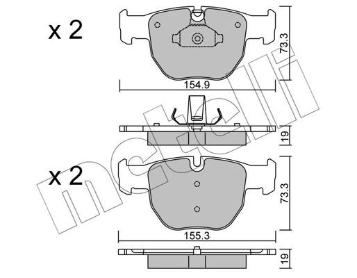 Комплект тормозных колодок, диско 2205980 METELLI