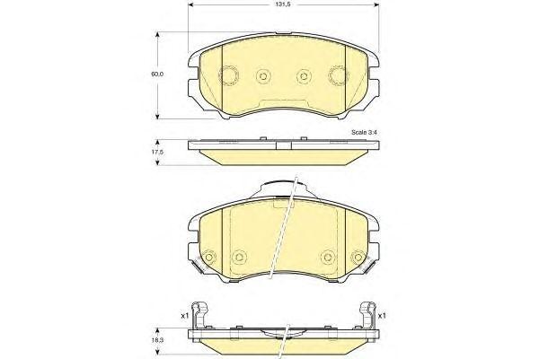 Комплект тормозных колодок, диско 6133869 GIRLING