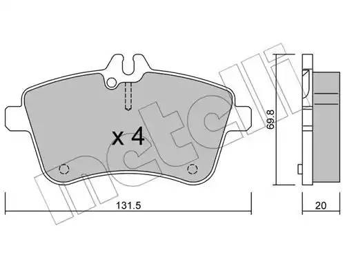 Комплект тормозных колодок, диско 22-0647-0 METELLI