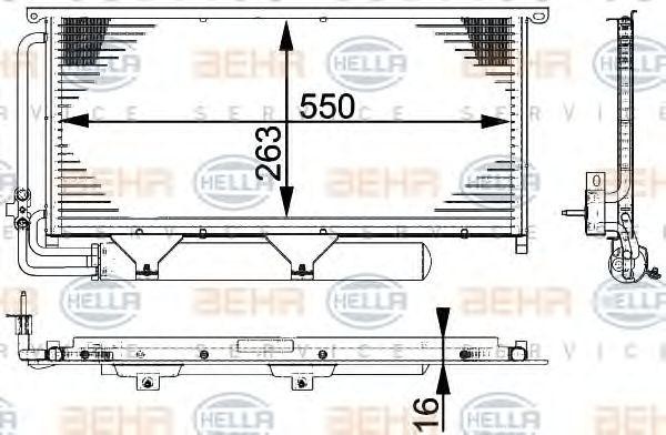 Конденсатор, кондиционер 8FC351317511 HELLA