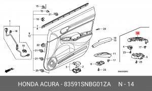 Кнопка управления стеклоподъемником 83591SNBG01ZA HONDA