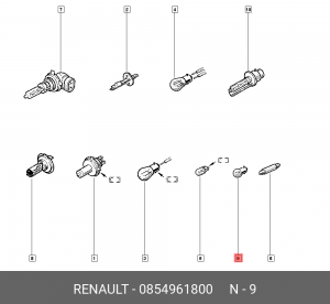Лампа 0854961800 RENAULT