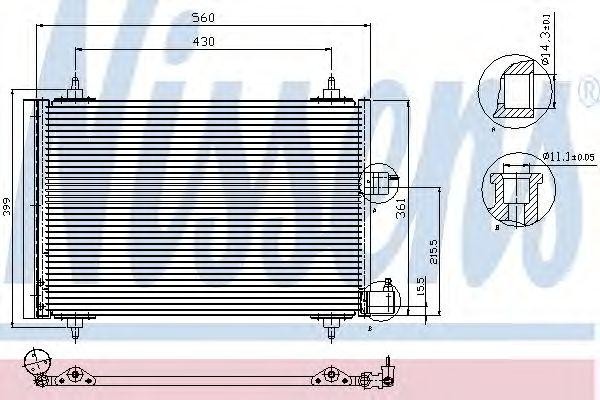 Конденсатор, кондиционер 94542 NISSENS
