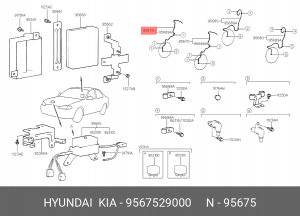 Датчик, частота вращения колеса 9567529000 HYUNDAI KIA