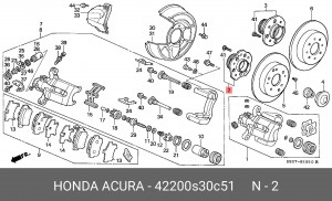 Комплект подшипника ступицы колеса 42200S30C51 HONDA
