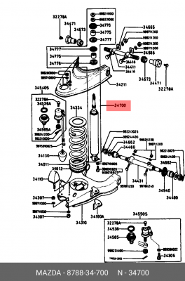 Амортизатор подвески 8788-34-700 MAZDA