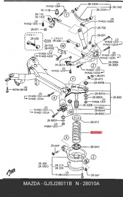 Пружина ходовой части GJ5J28011B MAZDA