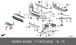 Кронштейн крепления номерного знака 71145TL0G00 HONDA