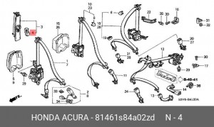 Регулятор высоты ремня безопасности 81461S84A02ZD HONDA