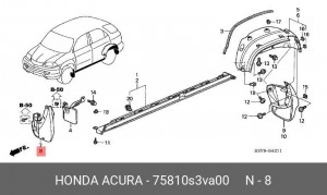 Брызговик 75810S3VA00 HONDA