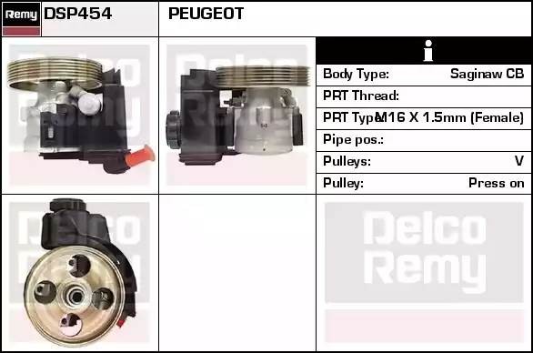 Гидравлический насос, рулевое управление DSP454 DELCO REMY