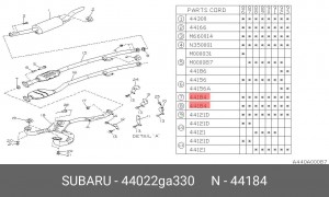 Прокладка, выпускной трубопровод 44022GA330 SUBARU