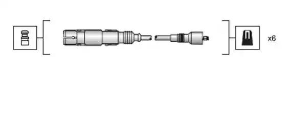 Ккомплект проводов зажигания 941318111043 MAGNETI MARELLI