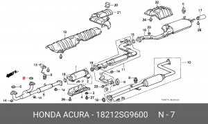 Уплотнительное кольцо, выпускной тр 18212SG9600 HONDA