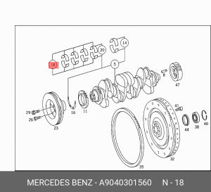 Вкладыши шатунные A9040301560 MERCEDES BENZ