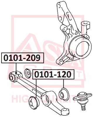 Сайлентблок рычага подвески 0101-209 ASVA