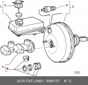 Ремкомплект, главный тормозной цилиндр 9940151 ALFA FIAT LANCIA