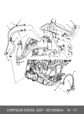 Комплект уплотнительных колец 5072 868AA CHRYSLER