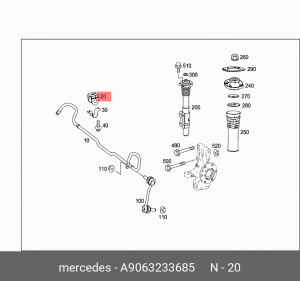 Втулка стабилизатора A 906 323 36 85 MERCEDES BENZ
