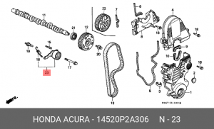 Натяжной ролик, ремень ГРМ 14520P2A306 HONDA