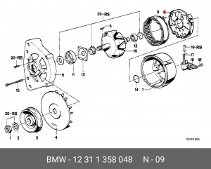 Ремкомплект, генератор 12 31 1 358 048 BMW