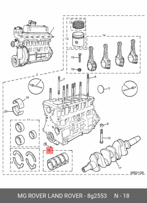 Шатунный подшипник 8G2553 MG ROVER LAND ROVER