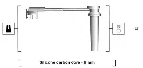 Ккомплект проводов зажигания 941185370788 MAGNETI MARELLI