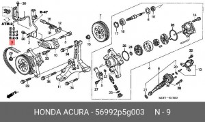 Поликлиновой ремень 56992P5G003 HONDA
