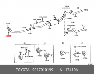 Гайка, выпускной коллектор 90170-10199 DAIHATSU