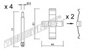 Комплектующие, колодки дискового тормоза KIT087 TRUSTING