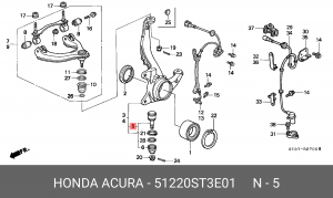 несущий / направляющий шарнир 51220ST3E01 HONDA