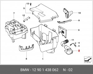 Устройство для впуска, воздух в салоне 12 90 1 438 062 BMW