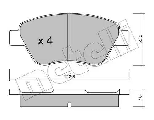 Комплект тормозных колодок, диско 2203211 METELLI