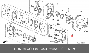 Тормозной суппорт 45019SAAE50 HONDA