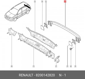 Усилитель бампера 8200142820 RENAULT