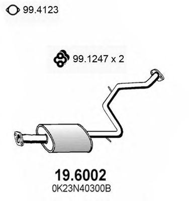 Средний глушитель выхлопных газов 196002 ASSO