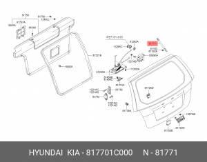 Упругий элемент, крышка багажника / помещения для груза 817701C000 HYUNDAI KIA