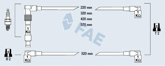 Ккомплект проводов зажигания 85090 FAE