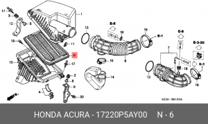 Фильтр воздушный 17220P5AY00 HONDA