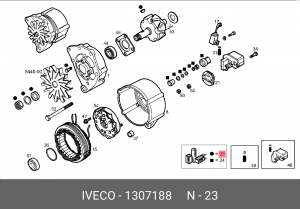 Ремкомплект, генератор 1307188 IVECO